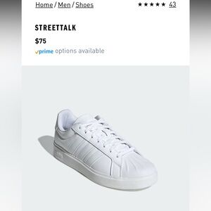 Men’s Streettalk Adidas white sneakers *NEW